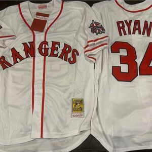 MITCHELL and NESS TEXAS RANGERS NOLAN RYAN Men's JERSEY Sz M,L,XL,2X New w tags